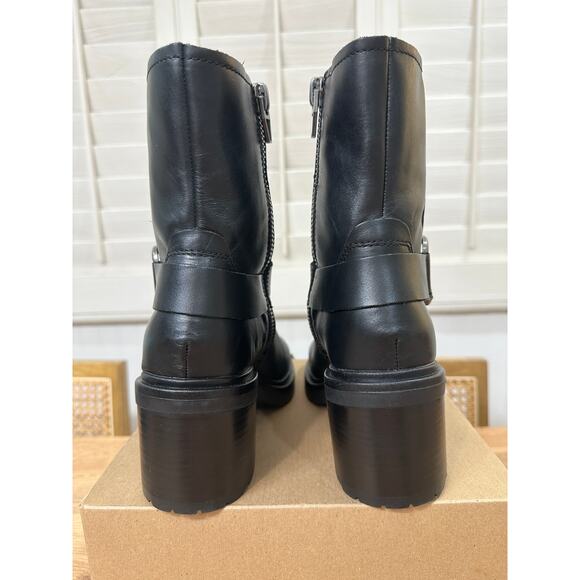 Dolce Vita Women's Camros Boots Black Leather Size 7 NWOB Strap Round Toe - Picture 9 of 12